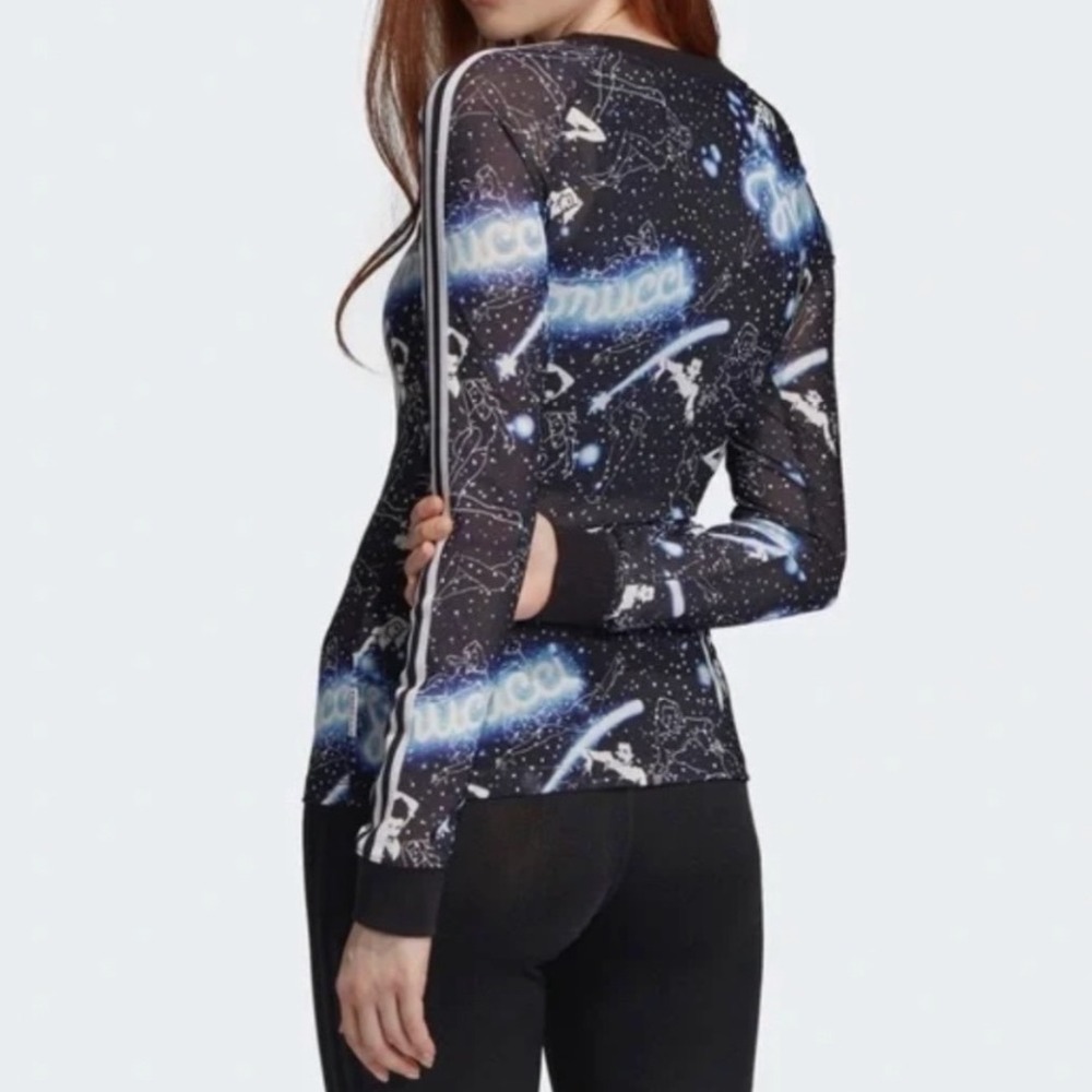 Adidas Originals x Fiorucci Galaxy Stars Mesh Top Long Sleeve EK4788 Womens M - Picture 3 of 7